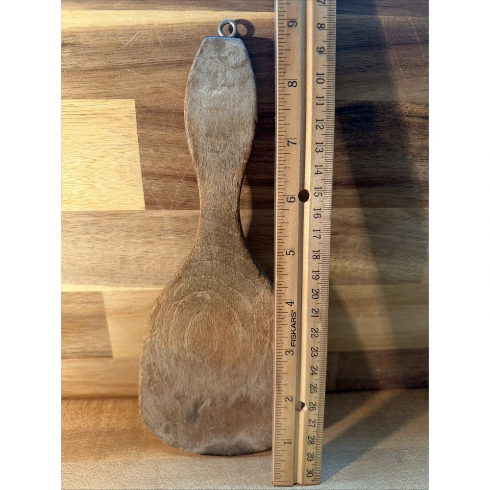 Vintage Primitive Wooden Curved Butter Paddle
